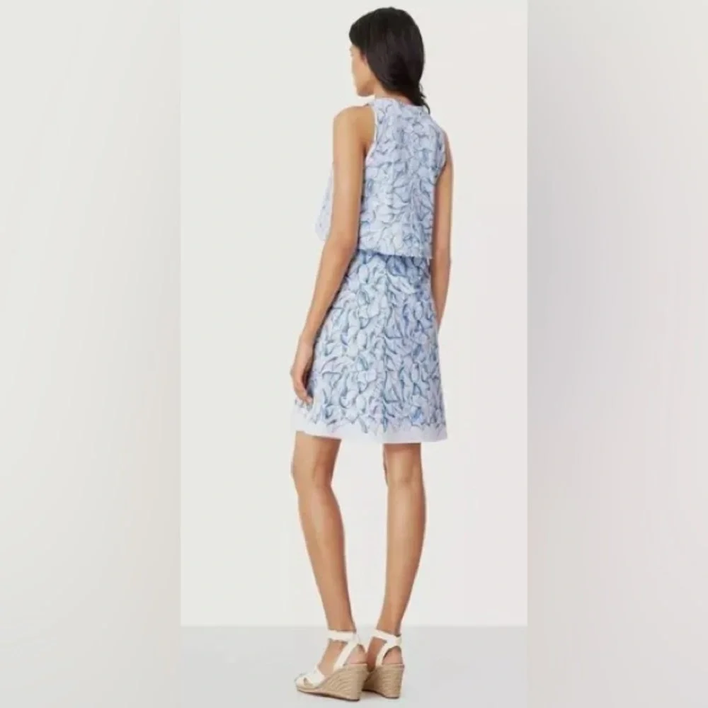 Tory Burch | Women's Flowy Coastal Kaley Pima Cotton Dress Size Large Blue White